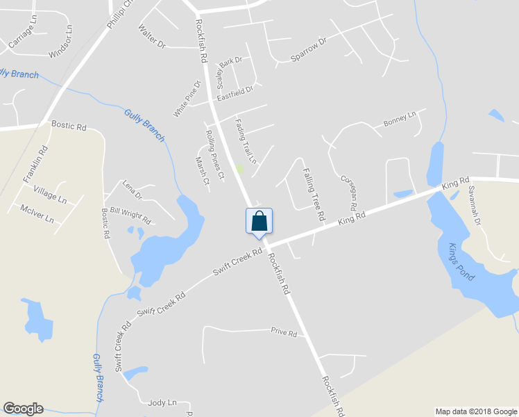 map of restaurants, bars, coffee shops, grocery stores, and more near 124 Vicky Lane in Raeford