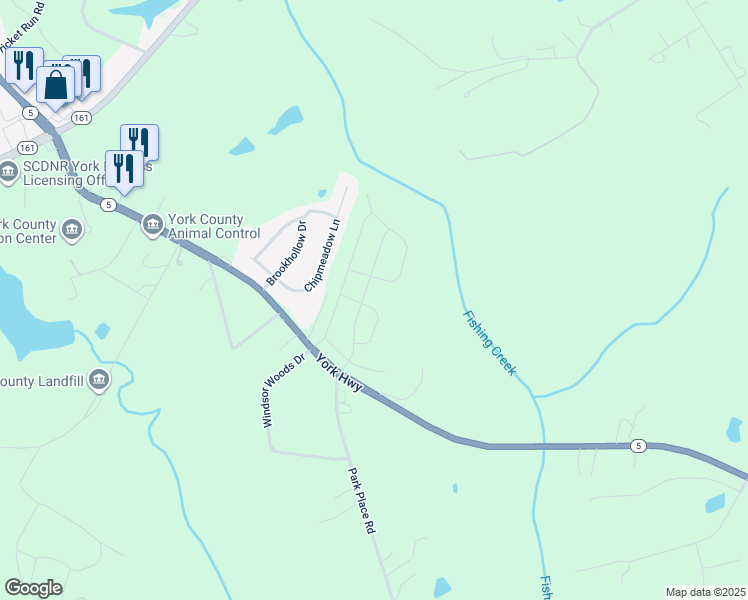 map of restaurants, bars, coffee shops, grocery stores, and more near 760 Palmer Pendleton Way in York