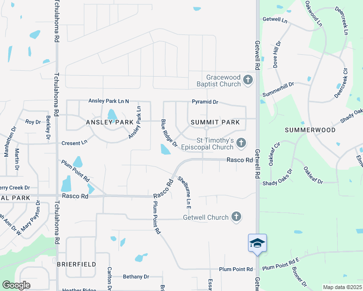 map of restaurants, bars, coffee shops, grocery stores, and more near 2655 Blue Ridge Drive in Southaven