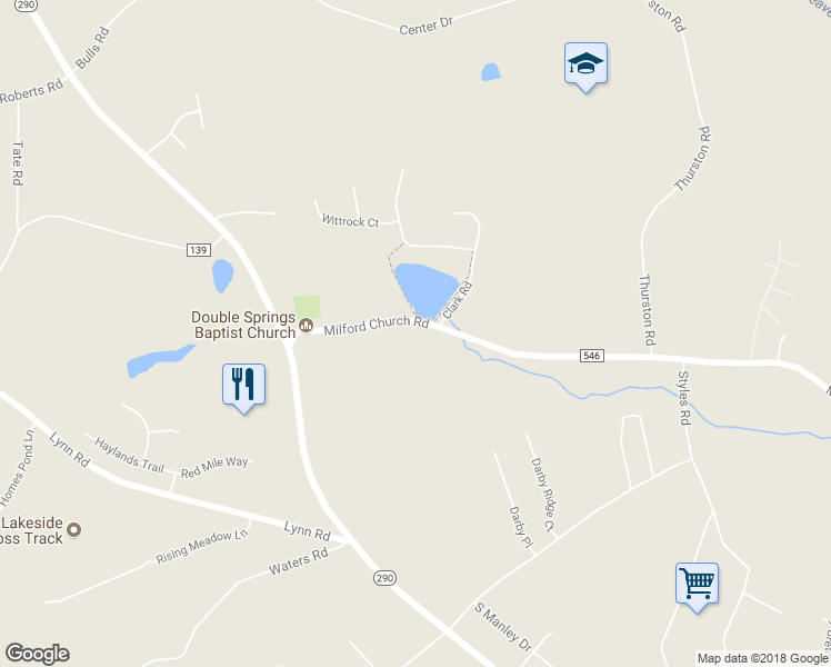 map of restaurants, bars, coffee shops, grocery stores, and more near 60 Milford Church Road in Taylors