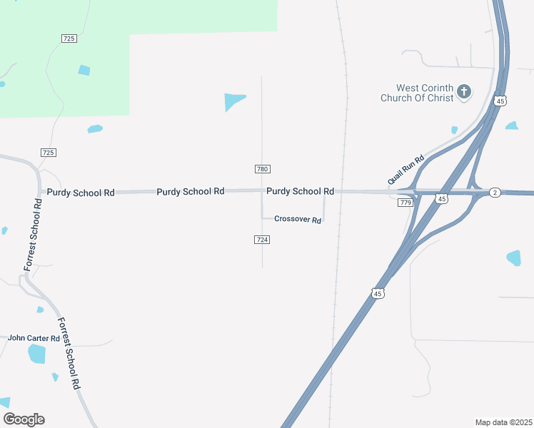 map of restaurants, bars, coffee shops, grocery stores, and more near 9 Burns Road in Corinth