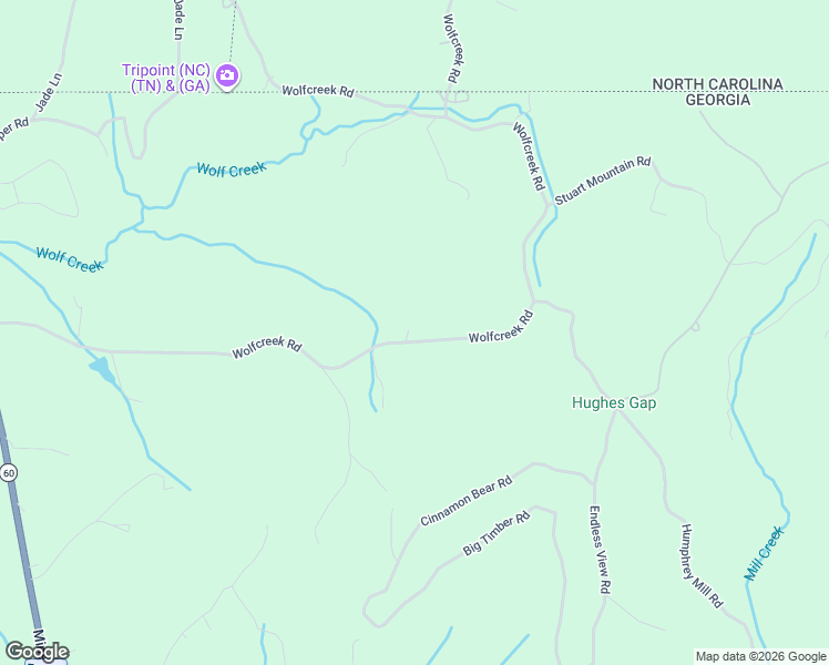 map of restaurants, bars, coffee shops, grocery stores, and more near 999 Wolf Creek Road in Mineral Bluff