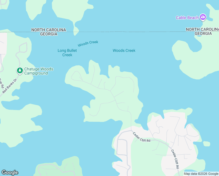 map of restaurants, bars, coffee shops, grocery stores, and more near 2021 Crescent Drive in Hiawassee