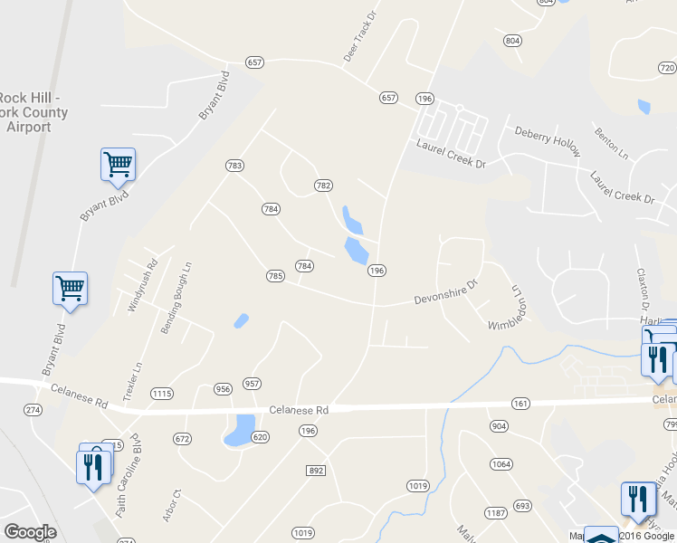 map of restaurants, bars, coffee shops, grocery stores, and more near 3231 Fairhaven Road in Rock Hill