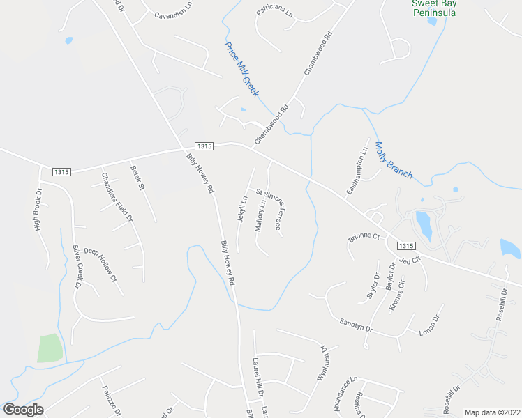 map of restaurants, bars, coffee shops, grocery stores, and more near 1305 Mallory Lane in Waxhaw