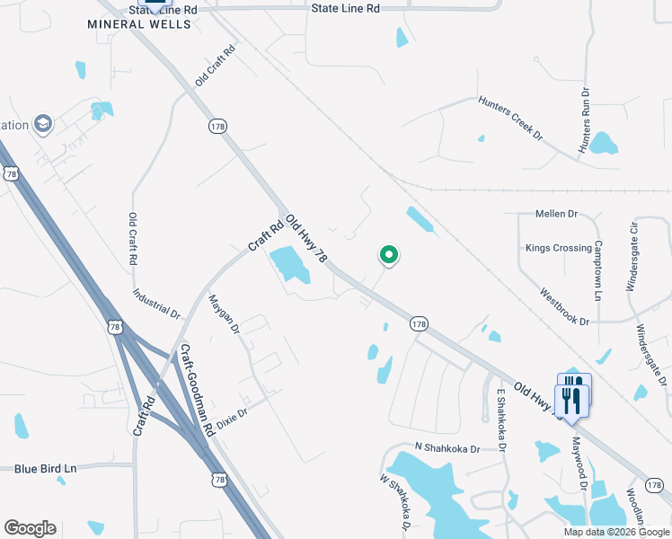 map of restaurants, bars, coffee shops, grocery stores, and more near 7530 Mississippi 178 in Olive Branch