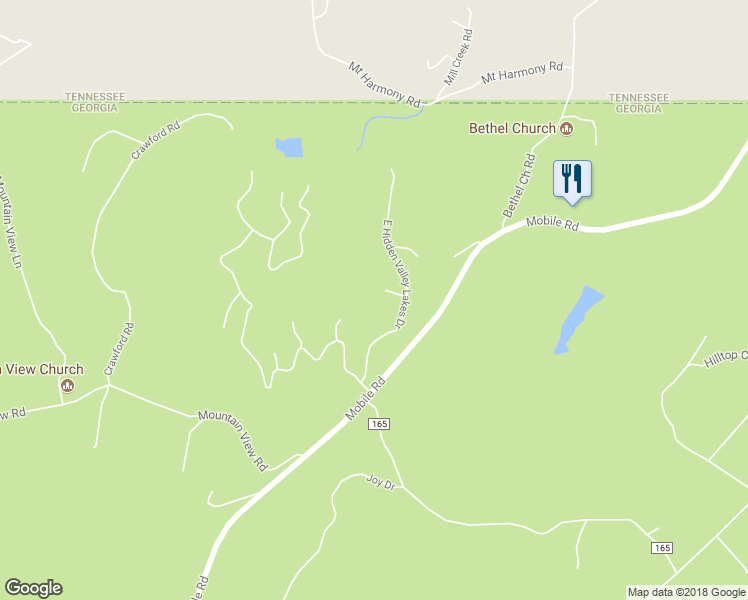 map of restaurants, bars, coffee shops, grocery stores, and more near 51 Faith Hill in McCaysville