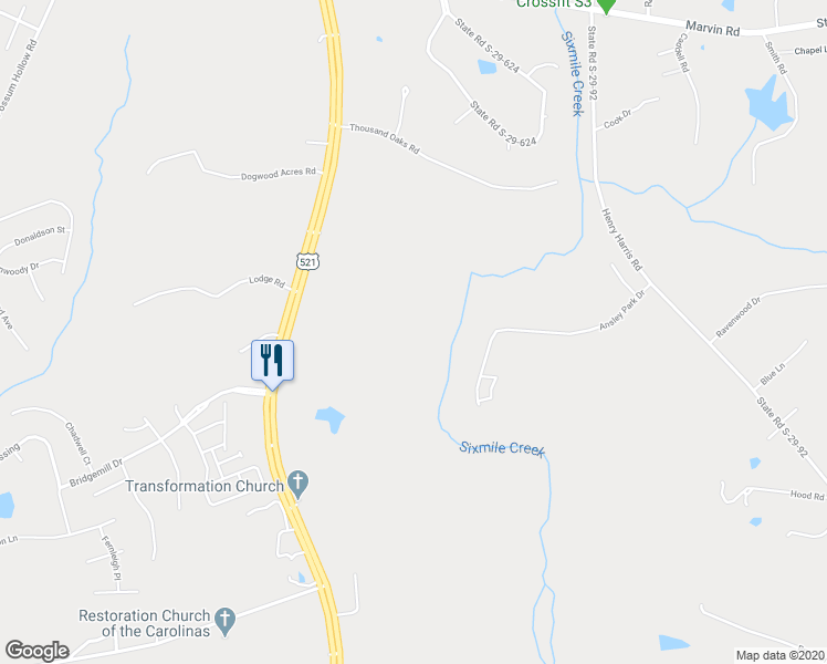 map of restaurants, bars, coffee shops, grocery stores, and more near 8043 Kennet Lane in Fort Mill