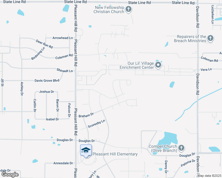 map of restaurants, bars, coffee shops, grocery stores, and more near 5287 Stonecrest Drive in Olive Branch
