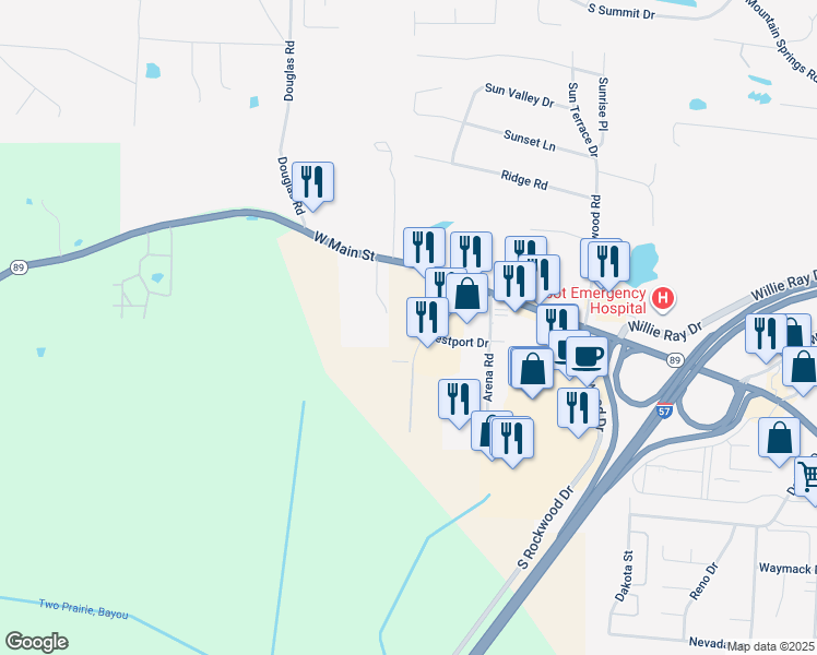 map of restaurants, bars, coffee shops, grocery stores, and more near 200 Northport Drive in Cabot