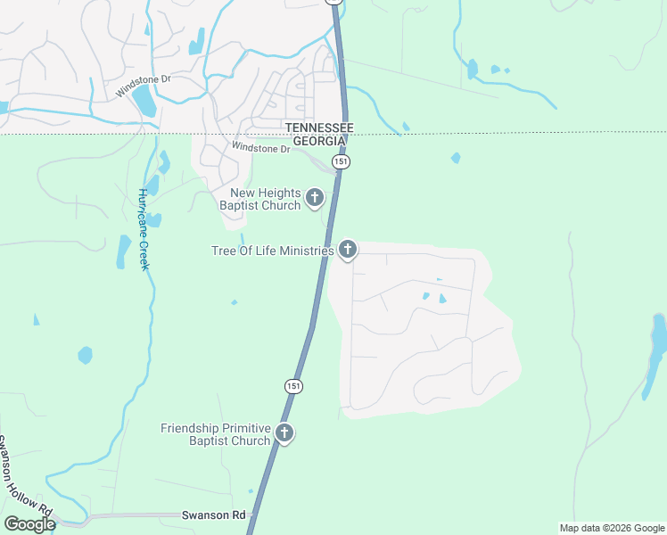 map of restaurants, bars, coffee shops, grocery stores, and more near 305 Ooltewah Ringgold Road in Ringgold