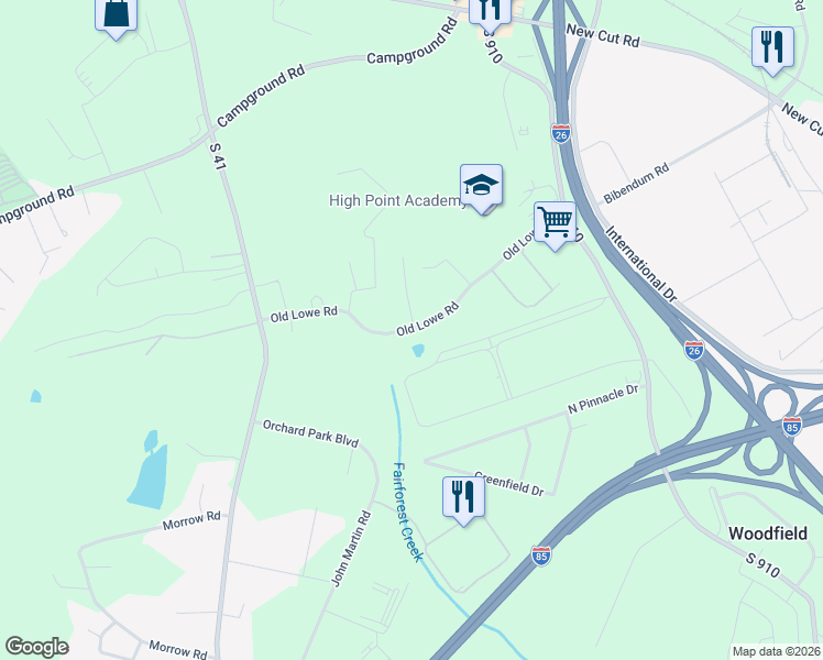 map of restaurants, bars, coffee shops, grocery stores, and more near 273 Old Lowe Road in Spartanburg