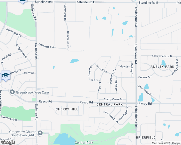 map of restaurants, bars, coffee shops, grocery stores, and more near 8302 Grayce Drive in Southaven