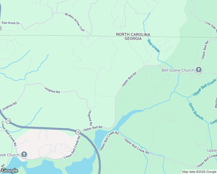 map of restaurants, bars, coffee shops, grocery stores, and more near 2249 Memory Lane in Hiawassee