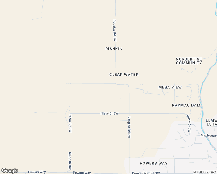 map of restaurants, bars, coffee shops, grocery stores, and more near 5801 Douglas Road Southwest in Albuquerque