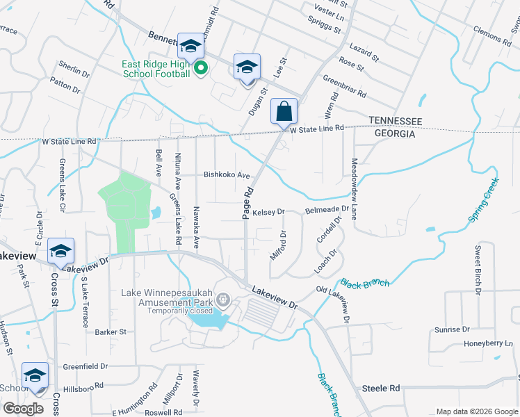 map of restaurants, bars, coffee shops, grocery stores, and more near 55 Kelsey Drive in Rossville