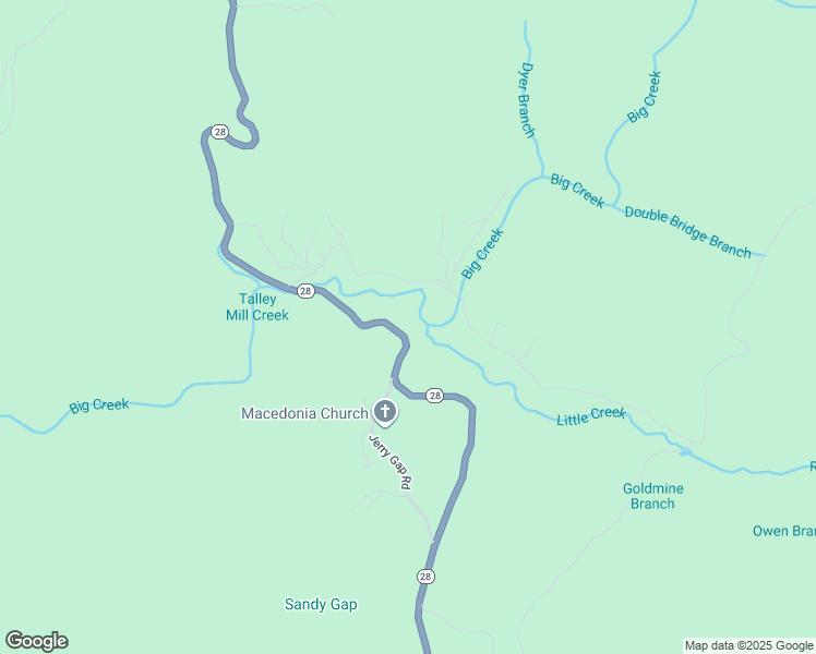 map of restaurants, bars, coffee shops, grocery stores, and more near 3942 Georgia 28 in Clayton