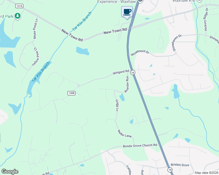 map of restaurants, bars, coffee shops, grocery stores, and more near 8504 Royster Run in Marvin