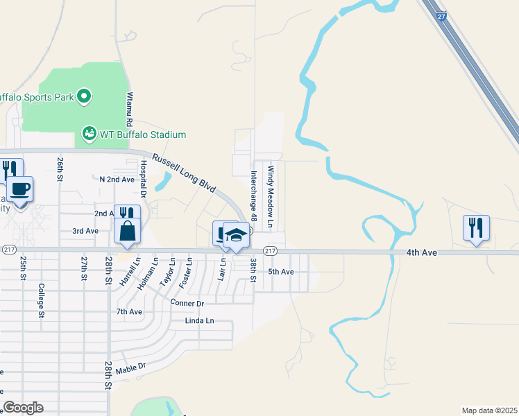 map of restaurants, bars, coffee shops, grocery stores, and more near 30 Windy Meadow Lane in Canyon