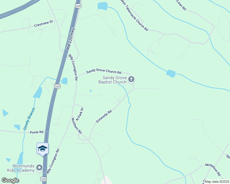 map of restaurants, bars, coffee shops, grocery stores, and more near 181 Entwistle Road in Rockingham
