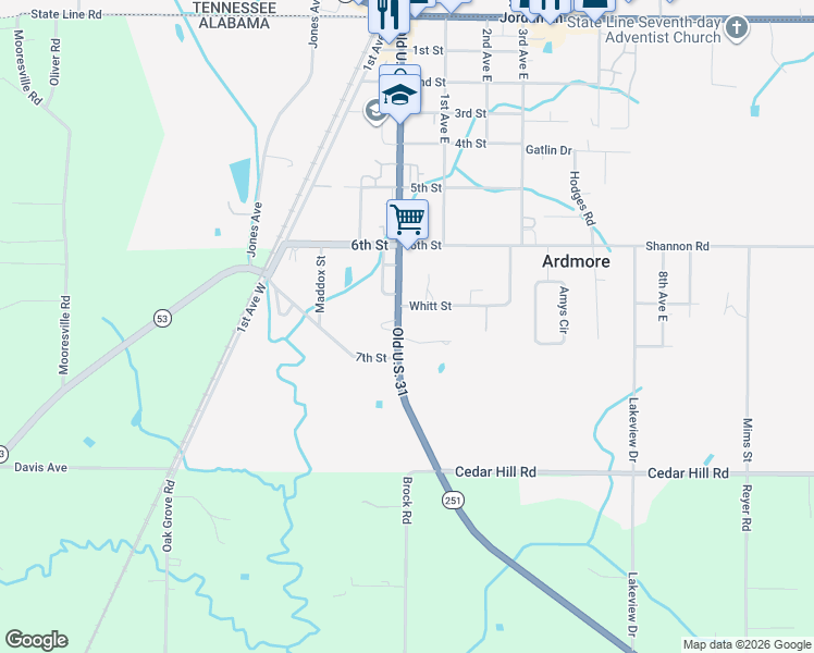 map of restaurants, bars, coffee shops, grocery stores, and more near 29825 Ardmore Avenue in Ardmore
