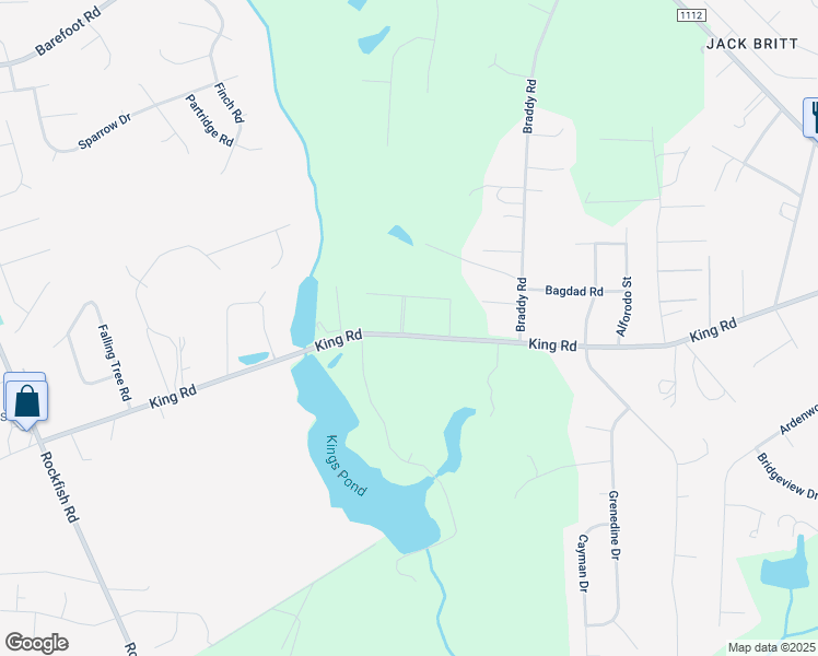 map of restaurants, bars, coffee shops, grocery stores, and more near 8648 King Road in Fayetteville