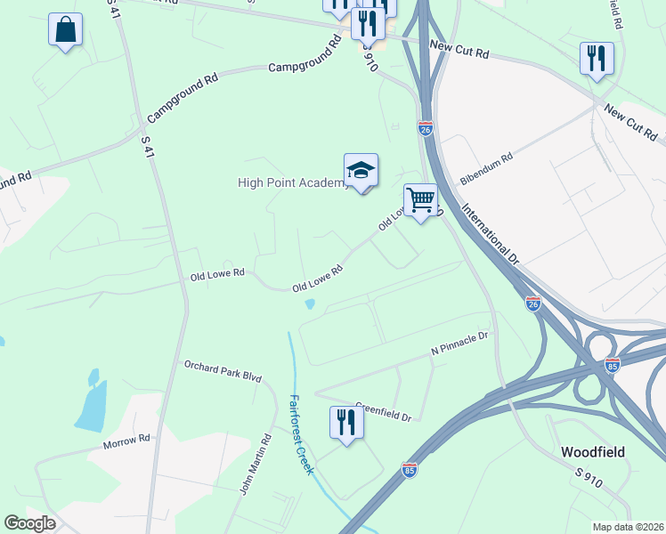 map of restaurants, bars, coffee shops, grocery stores, and more near 273 Old Lowe Road in Spartanburg