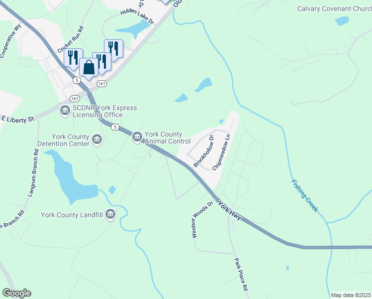 map of restaurants, bars, coffee shops, grocery stores, and more near 718 Chipmeadow Lane in York