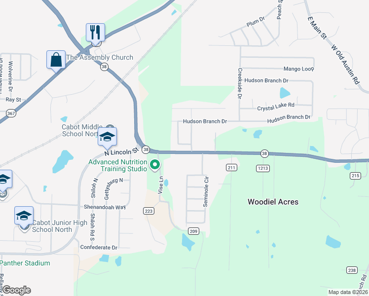 map of restaurants, bars, coffee shops, grocery stores, and more near 31 Shadow Creek Circle in Austin
