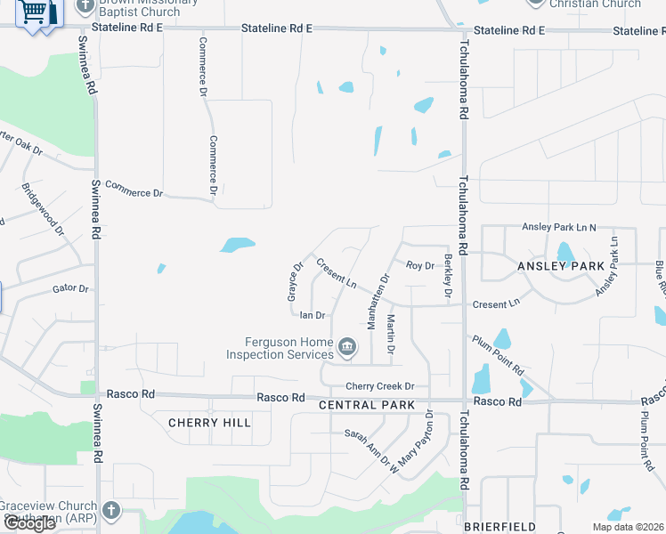 map of restaurants, bars, coffee shops, grocery stores, and more near 1634 Cresent Lane in Southaven