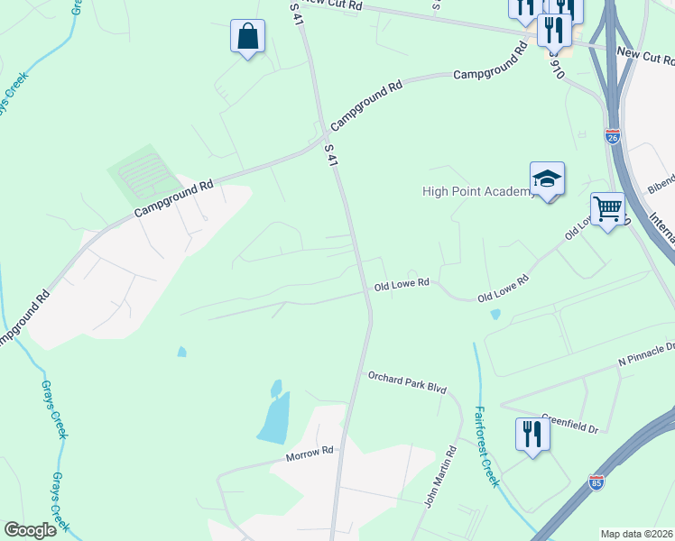 map of restaurants, bars, coffee shops, grocery stores, and more near 5125 North Blackstock Road in Spartanburg
