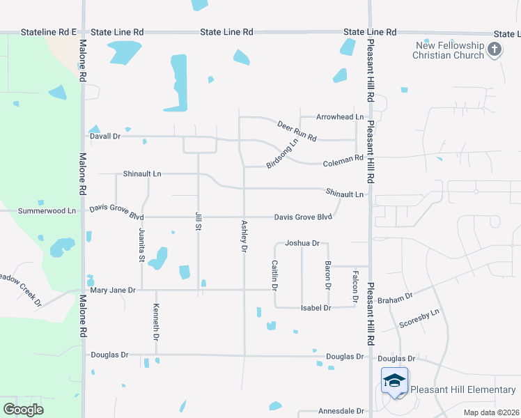map of restaurants, bars, coffee shops, grocery stores, and more near 4586 Davis Grove Boulevard in Olive Branch
