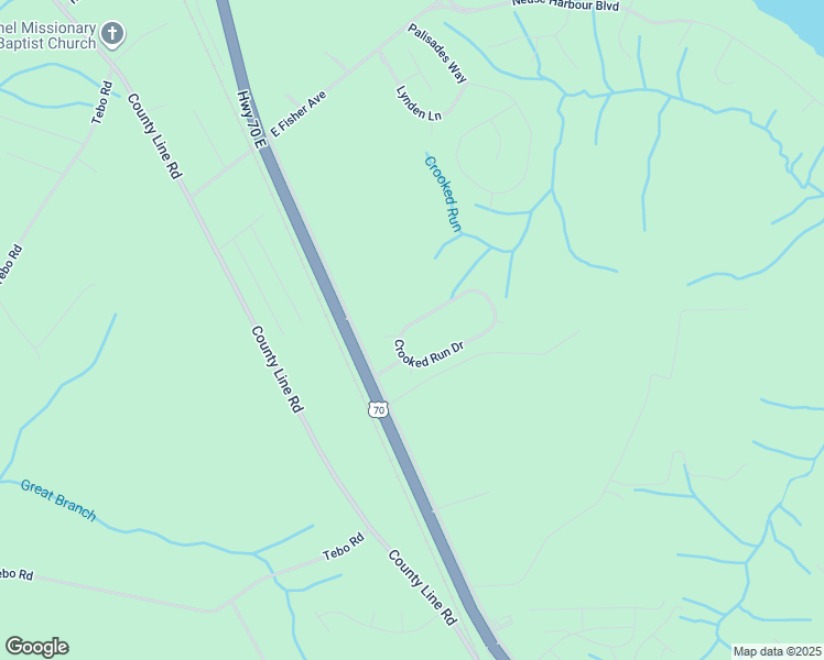 map of restaurants, bars, coffee shops, grocery stores, and more near 179 Crooked Run Drive in New Bern