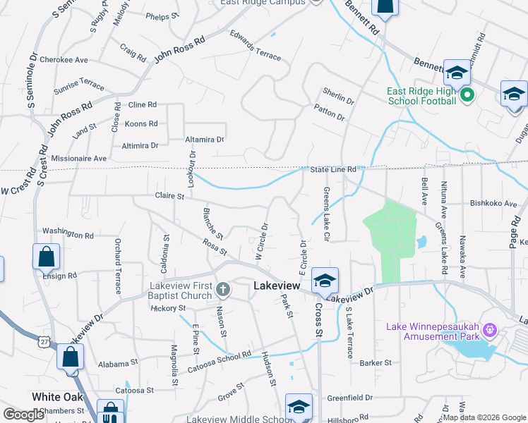 map of restaurants, bars, coffee shops, grocery stores, and more near 778 Claire Street in Rossville