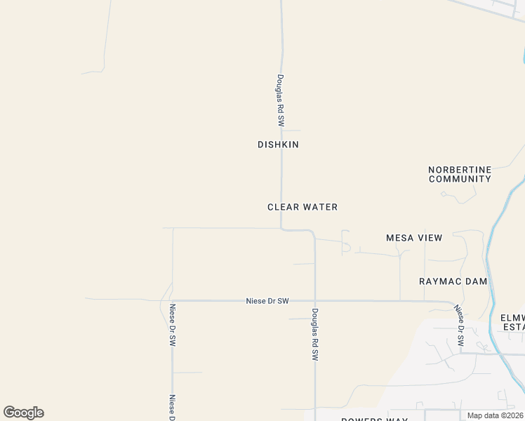 map of restaurants, bars, coffee shops, grocery stores, and more near 5801 Douglas Road Southwest in Albuquerque