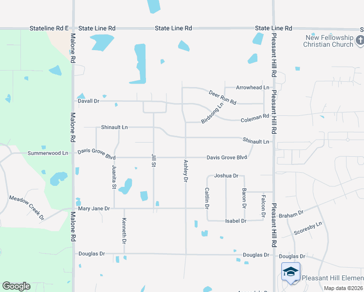 map of restaurants, bars, coffee shops, grocery stores, and more near 8391 Ashley Drive in Olive Branch