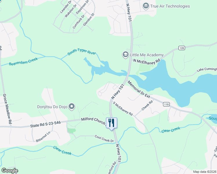 map of restaurants, bars, coffee shops, grocery stores, and more near 188 Lakewalk Drive in Greer