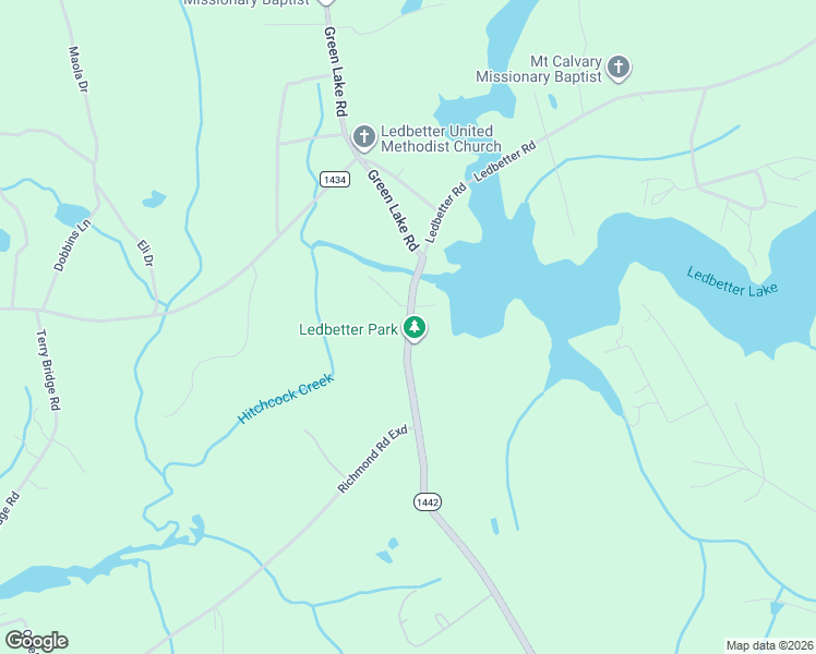 map of restaurants, bars, coffee shops, grocery stores, and more near 532 Ledbetter Road in Rockingham