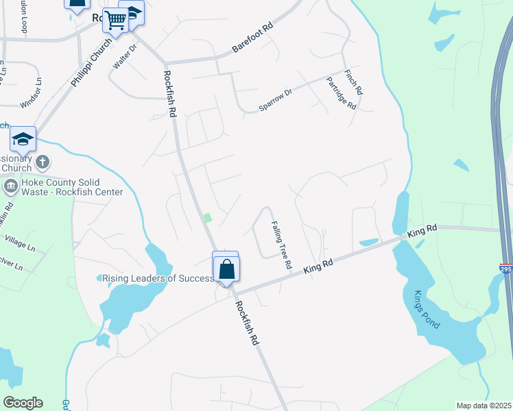 map of restaurants, bars, coffee shops, grocery stores, and more near 357 Falling Tree Road in Fayetteville