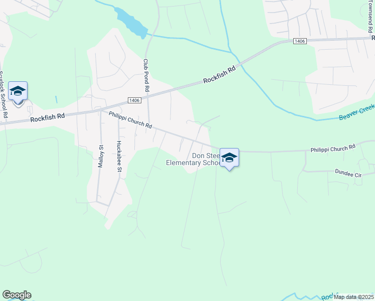 map of restaurants, bars, coffee shops, grocery stores, and more near 110 Mill Park in Raeford