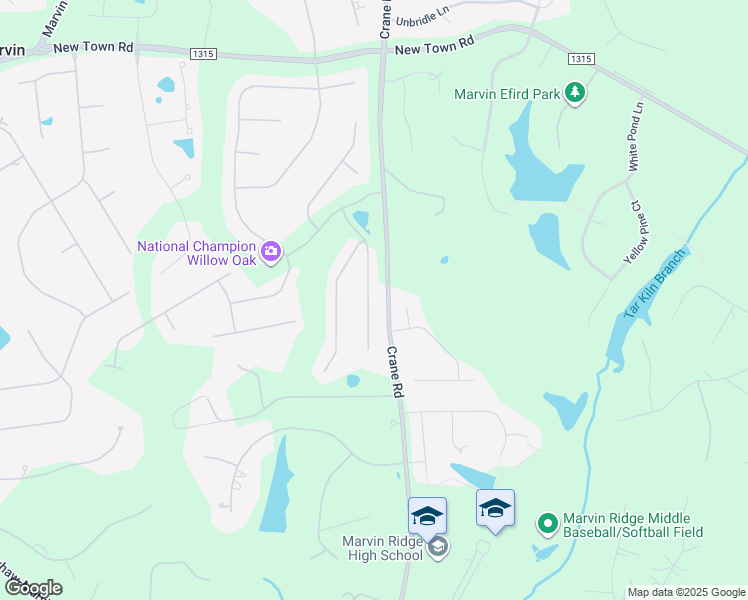 map of restaurants, bars, coffee shops, grocery stores, and more near 2717 Liberty Hall Court in Waxhaw