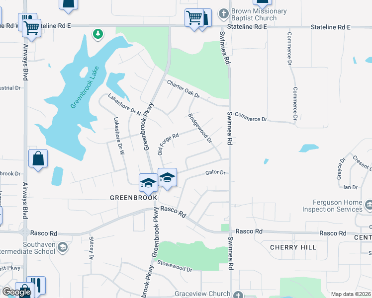map of restaurants, bars, coffee shops, grocery stores, and more near 2771 Pinestone Place in Southaven