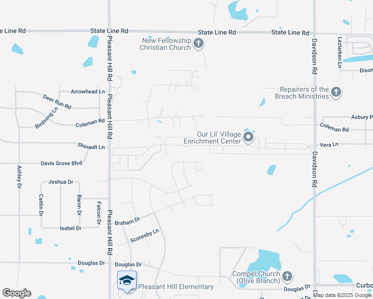 map of restaurants, bars, coffee shops, grocery stores, and more near 5407 Stonecrest Drive in Olive Branch