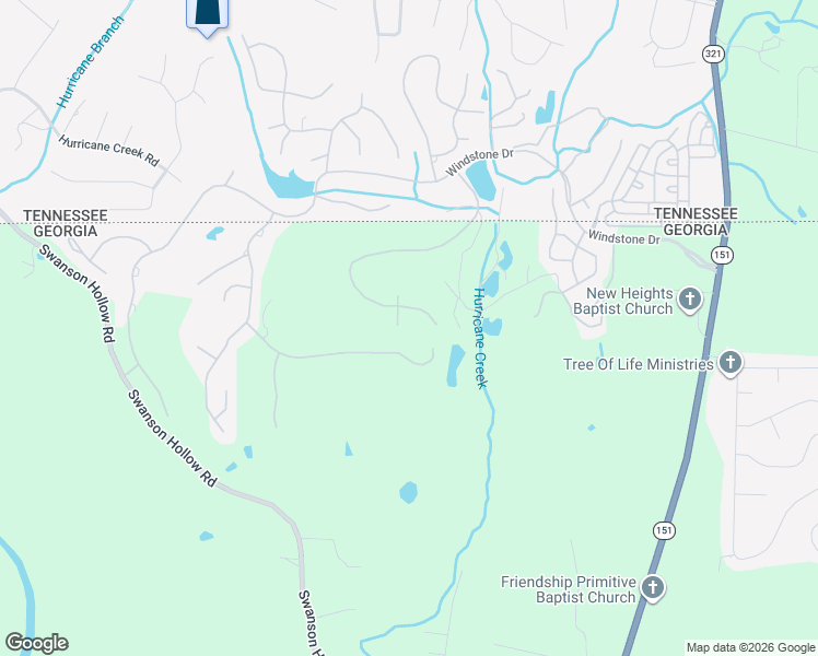 map of restaurants, bars, coffee shops, grocery stores, and more near 35 South Links Drive in Ringgold