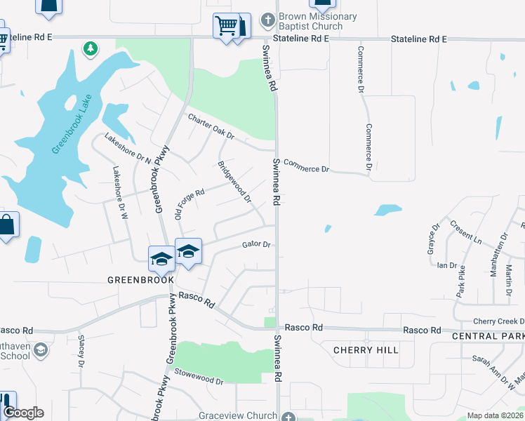 map of restaurants, bars, coffee shops, grocery stores, and more near 8344 Bridgewood Drive in Southaven