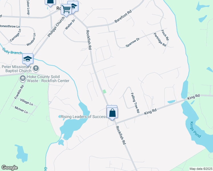 map of restaurants, bars, coffee shops, grocery stores, and more near 234 Fading Trail Lane in Raeford
