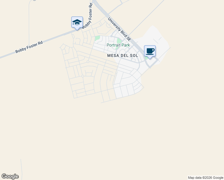 map of restaurants, bars, coffee shops, grocery stores, and more near 6104 Strand Loop Southeast in Albuquerque