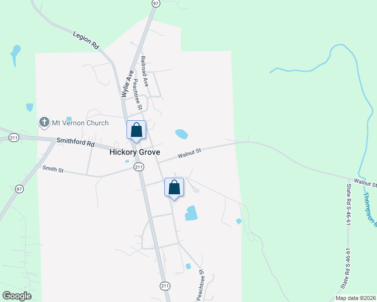 map of restaurants, bars, coffee shops, grocery stores, and more near 4725 Walnut Street in Hickory Grove