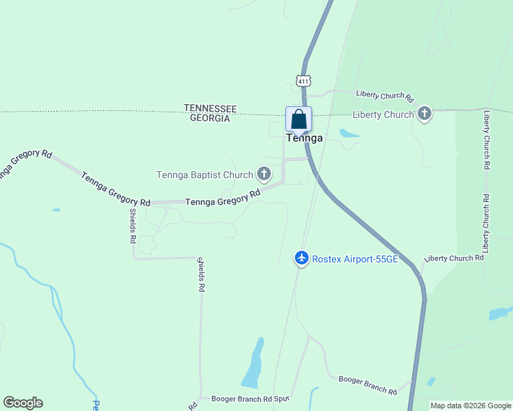 map of restaurants, bars, coffee shops, grocery stores, and more near 236 Tennga Gregory Road in Crandall