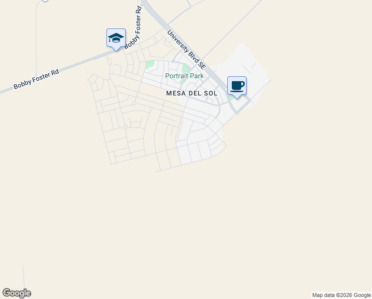 map of restaurants, bars, coffee shops, grocery stores, and more near 6104 Strand Loop Southeast in Albuquerque